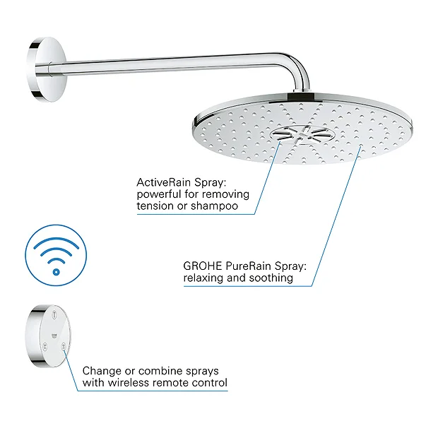 Grohe Rainshower SmartConnect 310 Shower Head & Arm With Wireless Remote 5 Grohe Rainshower SmartConnect 310 Shower Head & Arm With Wireless Remote - Image 3