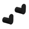 2 X Arezzo Matt Black Robe Hooks -Shower Room Shop 2xazbrk d1