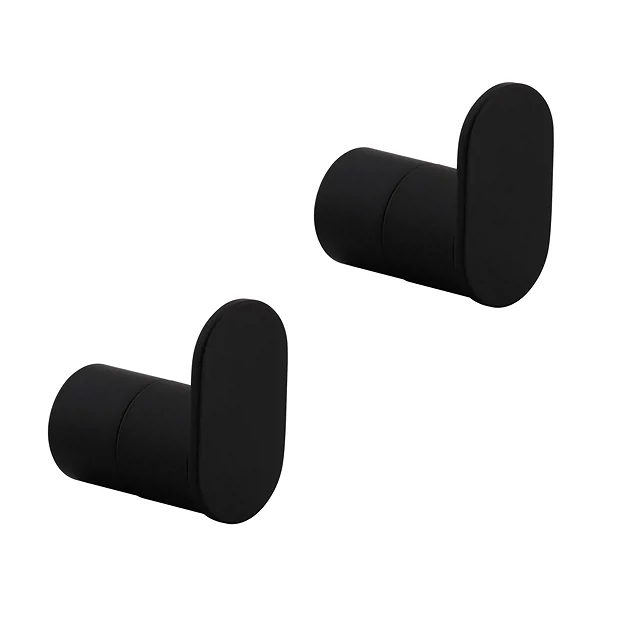 2 X Arezzo Matt Black Robe Hooks 3 2 X Arezzo Matt Black Robe Hooks