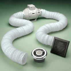 HIB Cyclone Chrome Wet Room Inline Fan With LED Lights - Warm White -Shower Room Shop 32600 d2 1