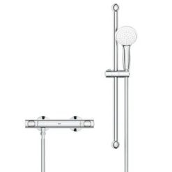 Grohe Precision Flow Thermostatic Shower Mixer 1/2" With Shower Set For Low Pressure -Shower Room Shop 34807000 d1