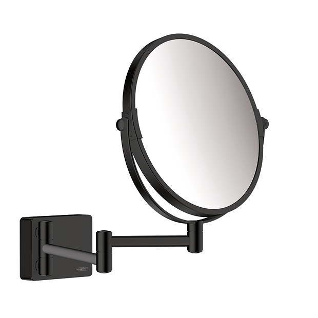 Hansgrohe AddStoris Matt Black Shaving Mirror With 3x Magnification 4 Hansgrohe AddStoris Matt Black Shaving Mirror With 3x Magnification - Image 2