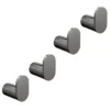 4 X Arezzo Gunmetal Grey Robe/Towel Hooks -Shower Room Shop 4xazgmrhk d1