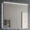 HIB Ether 80 LED Illuminated Aluminium Mirror Cabinet -Shower Room Shop 50700 l