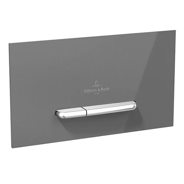 Villeroy & Boch Villeroy And Boch ViConnect Glass Glossy Grey Dual Flush Plate 4 Villeroy & Boch Villeroy And Boch ViConnect Glass Glossy Grey Dual Flush Plate - Image 2