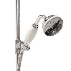 Hudson Reed Twin Shower Valve With Victorian Grand Rigid Riser Kit - Chrome -Shower Room Shop a3099am312newd32