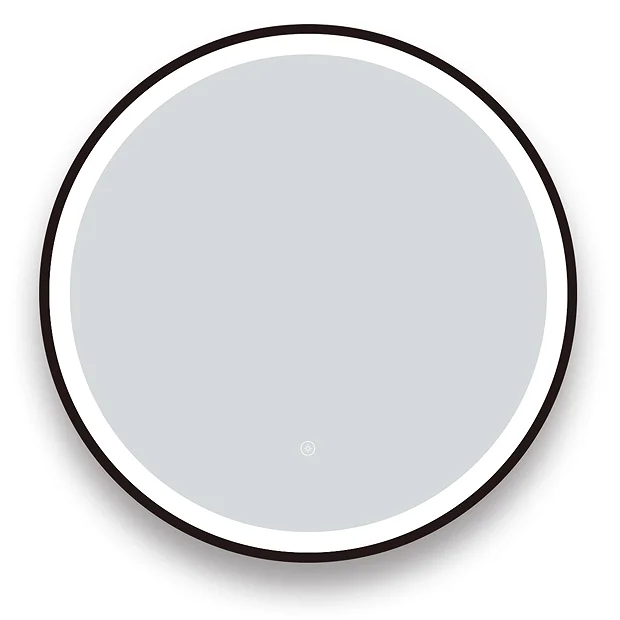 Arezzo Matt Black 600mm Round LED Illuminated Anti-Fog Bathroom Mirror 3 Arezzo Matt Black 600mm Round LED Illuminated Anti-Fog Bathroom Mirror