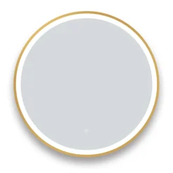 Arezzo Brushed Brass 700mm Round LED Illuminated Anti-Fog Bathroom Mirror -Shower Room Shop arzim09bb d2