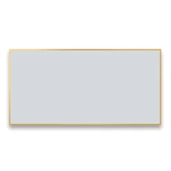 Arezzo Brushed Brass Square Edge Framed Bathroom Mirror - 1400 X 500mm -Shower Room Shop az147bb d1a