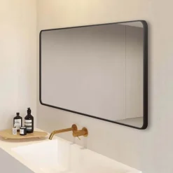 Arezzo Matt Black Framed Bathroom Mirror - 1400 X 700mm 9 Arezzo Matt Black Framed Bathroom Mirror - 1400 X 700mm -Shower Room Shop az147cvmb d2