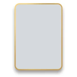 Arezzo Brushed Brass 700 X 500 Rectangular Mirror -Shower Room Shop az57cvbb d1