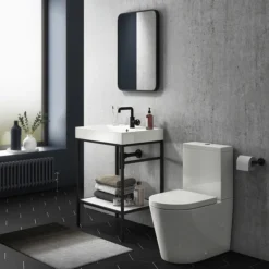 Arezzo Matt Black 700 X 500 Rectangular Mirror -Shower Room Shop az57mb d1