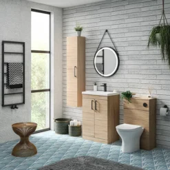 Arezzo 500 Rustic Oak WC Unit With Cistern + Modern Pan -Shower Room Shop az5wcok d1