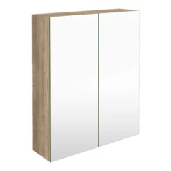 Arezzo 600 Rustic Oak 2-Door Mirror Cabinet -Shower Room Shop az6mok l