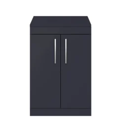 Arezzo Floor Standing Countertop Vanity Unit - Matt Blue - 600mm With Chrome Handles -Shower Room Shop azb6fswch nd1