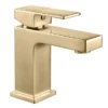 Arezzo Square Brushed Brass Mono Basin Mixer Tap -Shower Room Shop azbbsqtdetail01