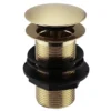 Arezzo Brushed Brass Unslotted Click Clack Basin Waste -Shower Room Shop azbbswu l