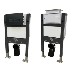 Arezzo Compact Top/Front Flush Toilet Frame With Matt Black Flush - Square Buttons -Shower Room Shop azcfsmbd2