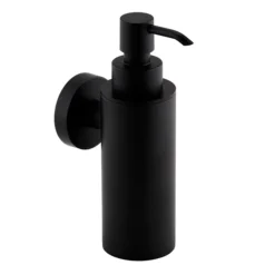 Arezzo Matt Black Round Wall Mounted Soap Dispenser