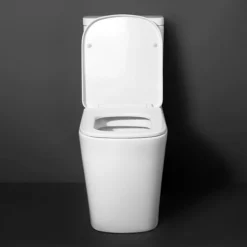 Arezzo Square BTW Close Coupled Rimless Toilet With Soft Close Seat 11 Arezzo Square BTW Close Coupled Rimless Toilet With Soft Close Seat -Shower Room Shop azssqcc d2