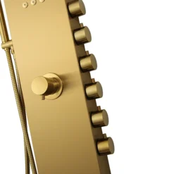 Arezzo Shower Tower Panel - Brushed Brass (Thermostatic) 12 Arezzo Shower Tower Panel - Brushed Brass (Thermostatic) -Shower Room Shop azstp5bb d3
