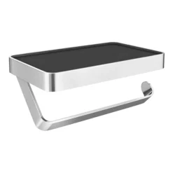 Arezzo Toilet Roll Holder With Shelf - Chrome -Shower Room Shop aztrscrd2