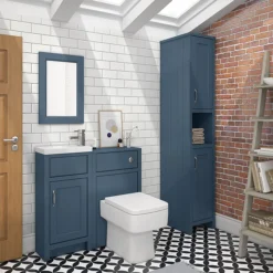 Chatsworth Traditional Blue Tall Cabinet -Shower Room Shop bludantb nd1