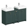Chatsworth Traditional Green Double Basin Vanity + Cupboard Combination Unit -Shower Room Shop cgrn142pk n d1