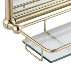 Chatsworth Traditional 700 X 490mm Arched Mirror With Glass Shelf - Brushed Brass -Shower Room Shop chtbbms d1