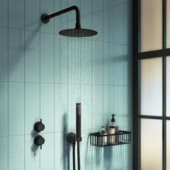 Arezzo Matt Black Concealed Individual Diverter + Thermostatic Control Shower Valve 10 Arezzo Matt Black Concealed Individual Diverter + Thermostatic Control Shower Valve -Shower Room Shop egaz39abnd1
