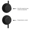 Arezzo Matt Black Concealed Individual Diverter + Thermostatic Control Shower Valve