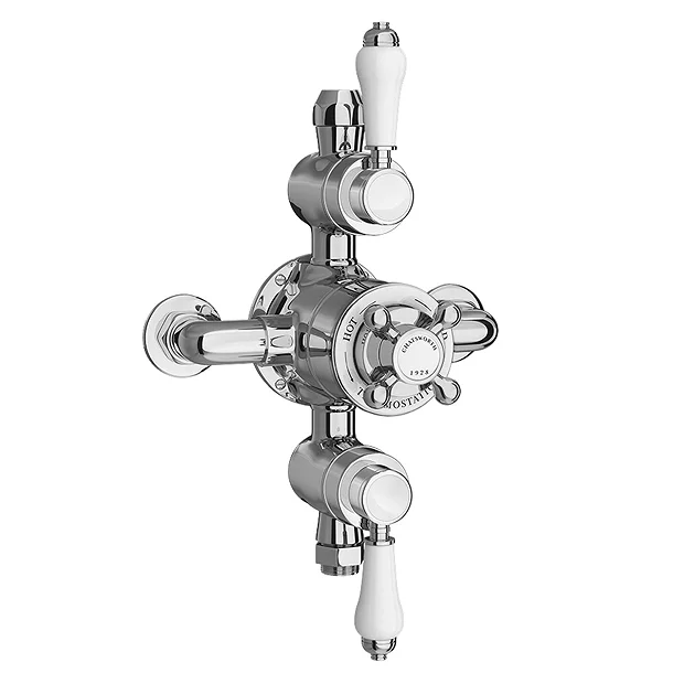 Chatsworth 1928 Traditional Triple Exposed Thermostatic Shower Valve 4 Chatsworth 1928 Traditional Triple Exposed Thermostatic Shower Valve - Image 2