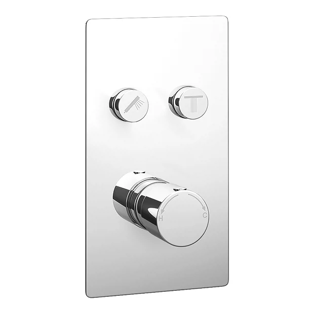 Cruze Twin Modern Round Push-Button Shower Valve With 2 Outlets 3 Cruze Twin Modern Round Push-Button Shower Valve With 2 Outlets
