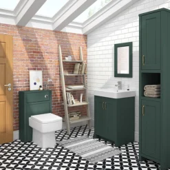 Chatsworth Traditional Green Tall Cabinet -Shower Room Shop grndantbd1