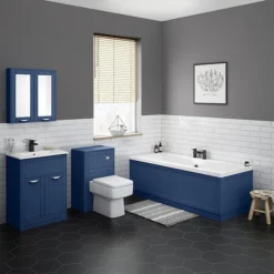 Keswick Blue 600mm Traditional Wall Hung 2 Door Mirror Cabinet -Shower Room Shop kesblu2dm d1