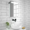 Toreno 400x600mm LED Illuminated Mirror Cabinet Inc. Bluetooth, Infrared Sensor & Shaving Port -Shower Room Shop mir016 d4