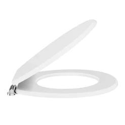 Toreno High Gloss White MDF Bottom Fixing Soft Close Toilet Seat With Chrome Hinges -Shower Room Shop msc020 detail1