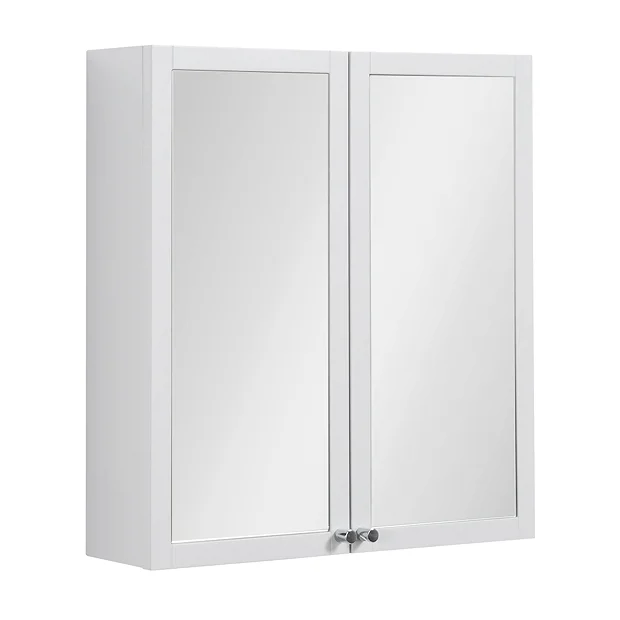Montrose 600mm White Mirrored Cabinet With Chrome Handles 4 Montrose 600mm White Mirrored Cabinet With Chrome Handles - Image 2