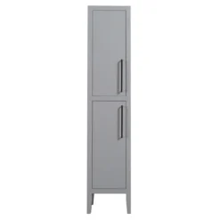 Montrose Dove Grey Tall Storage Unit With Matt Black Handles -Shower Room Shop mtumgmb d1