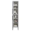 Montrose Dove Grey Tall Storage Unit With Matt Black Handles -Shower Room Shop mtumgmb d2