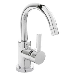 Hudson Reed Tec Single Lever Side Action Cloakroom Basin Mixer Tap Inc. Push Button Waste