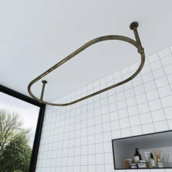 Chatsworth Traditional 1500 X 700mm Antique Brass Oval Shower Curtain Rail -Shower Room Shop rg007ab l