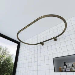 Chatsworth Traditional 1200 X 815mm Antique Brass Oval Shower Curtain Rail -Shower Room Shop rg009ab l