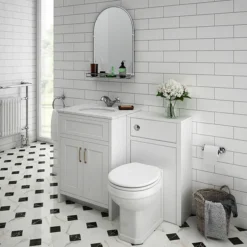 Chatsworth Traditional 700 X 490mm Arched Mirror With Glass Shelf - Chrome -Shower Room Shop tmcs02 d1