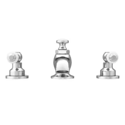 Chatsworth 1928 Traditional 3TH White Lever Basin Mixer Tap + Waste