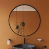 Venice Black 800mm Round Mirror -Shower Room Shop venr80blk d1