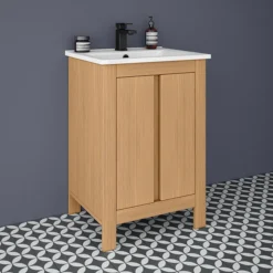 Valencia Naturale Oak Effect Vanity Unit - 550mm Wide -Shower Room Shop vnat55oak lrg