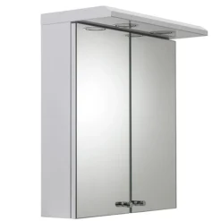 Croydex Shire 2 Door Mirror Cabinet With Light & Shaver Socket - White